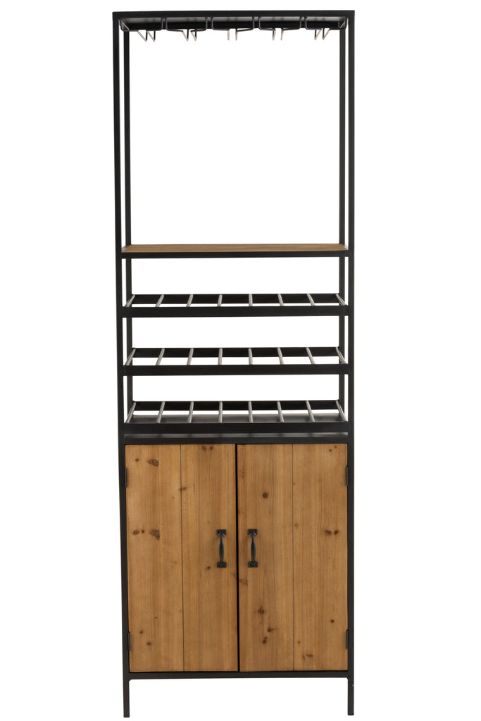 Armoire pour bouteilles de vin + verres en métal/bois naturel | Designix -     - https://designix.fr