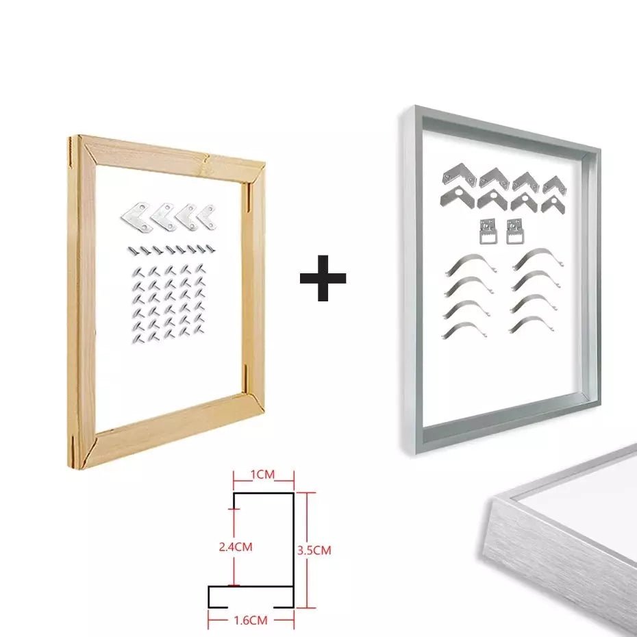 Cadre Aluminium pour Toile Tendue | Éclat Contemporain - Designix Cadres Tableaux Argent Brossé 30x40 cm