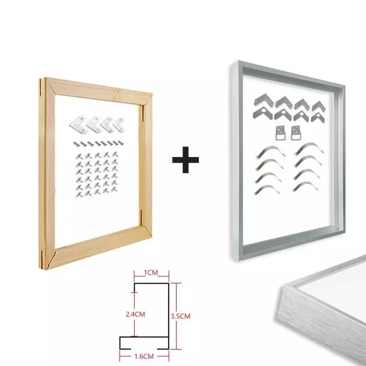 Cadre Aluminium pour Toile Tendue | Éclat Contemporain - Designix Cadres Tableaux Argent Brossé 30x40 cm