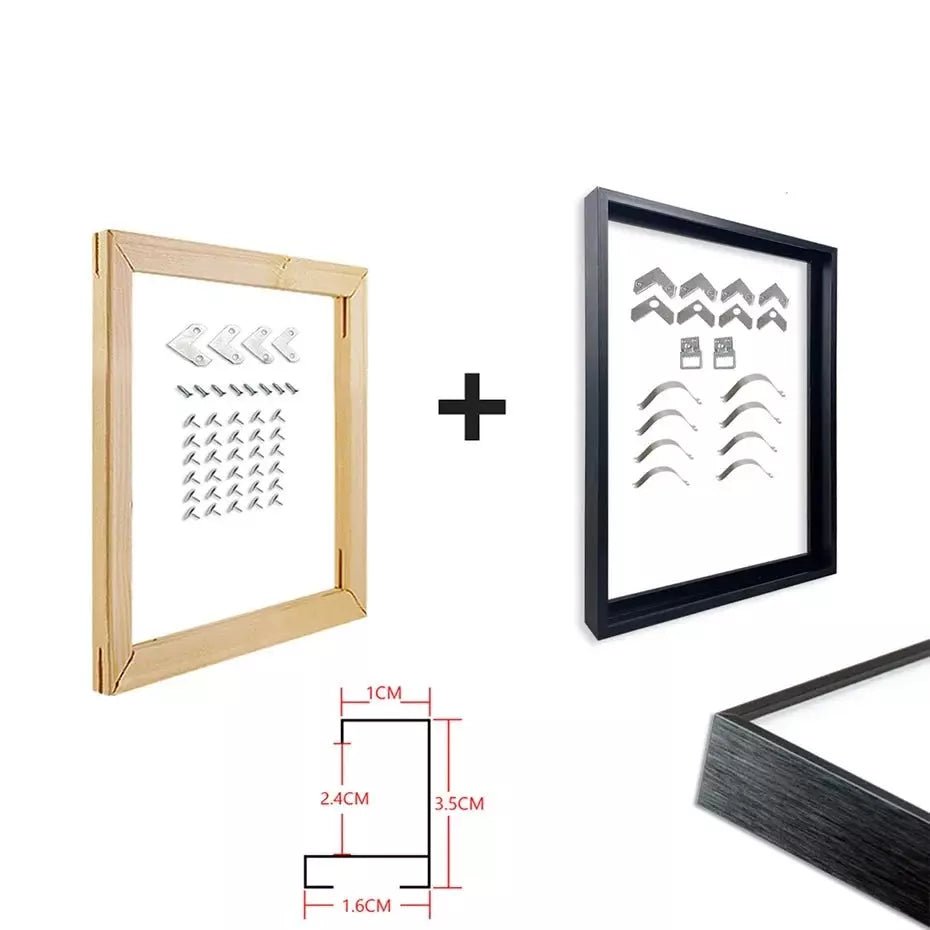 Cadre Aluminium pour Toile Tendue | Éclat Contemporain - Designix Cadres Tableaux Noir 30x40 cm