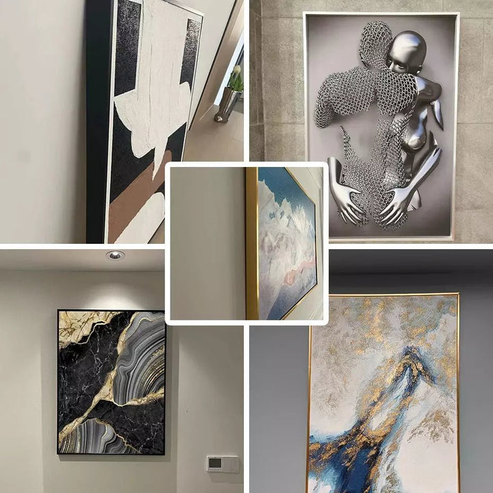 Cadre Aluminium pour Toile Tendue | Éclat Contemporain - Designix Cadres Tableaux Noir 30x40 cm
