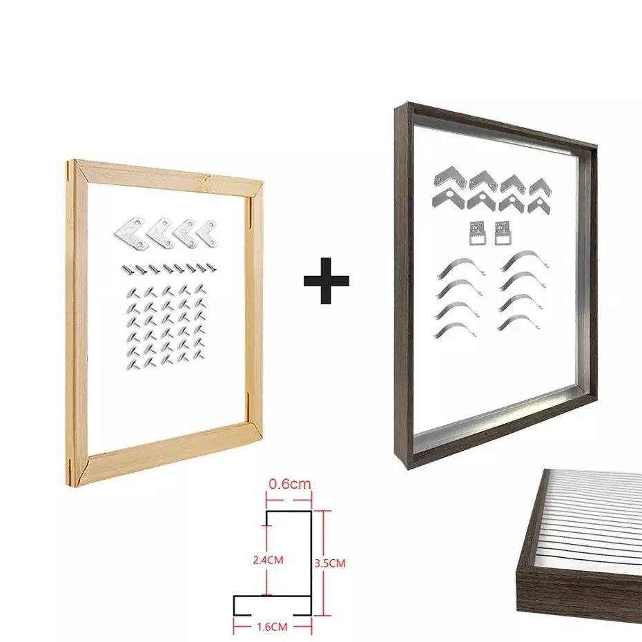 Cadre Aluminium pour Toile Tendue | Éclat Contemporain - Designix Cadres Tableaux Noyer 30x40 cm