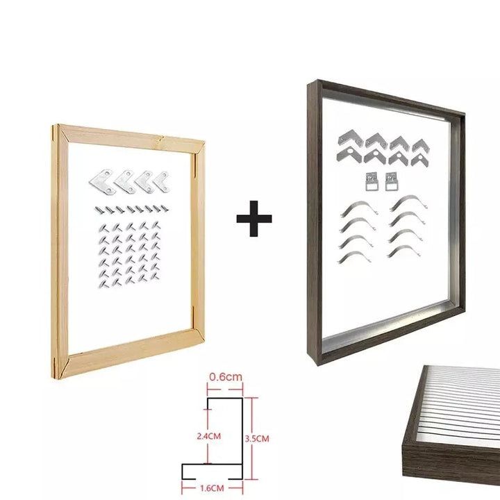 Cadre Aluminium pour Toile Tendue | Éclat Contemporain - Designix Cadres Tableaux Noyer 30x40 cm