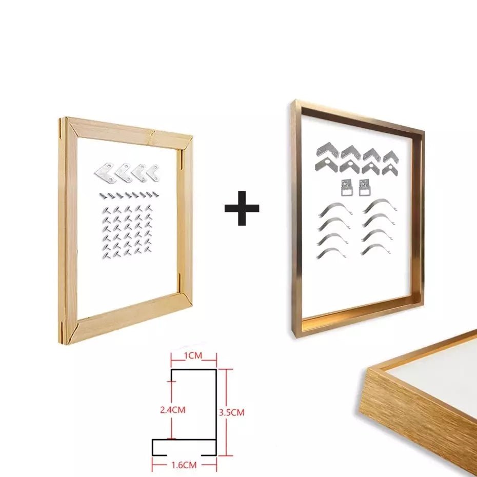Cadre Aluminium pour Toile Tendue | Éclat Contemporain - Designix Cadres Tableaux Or 30x40 cm