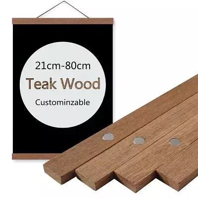 Cadre Magnétique Suspendu | BoisArts - Designix Cadres Tableaux Bois de teck 21cm