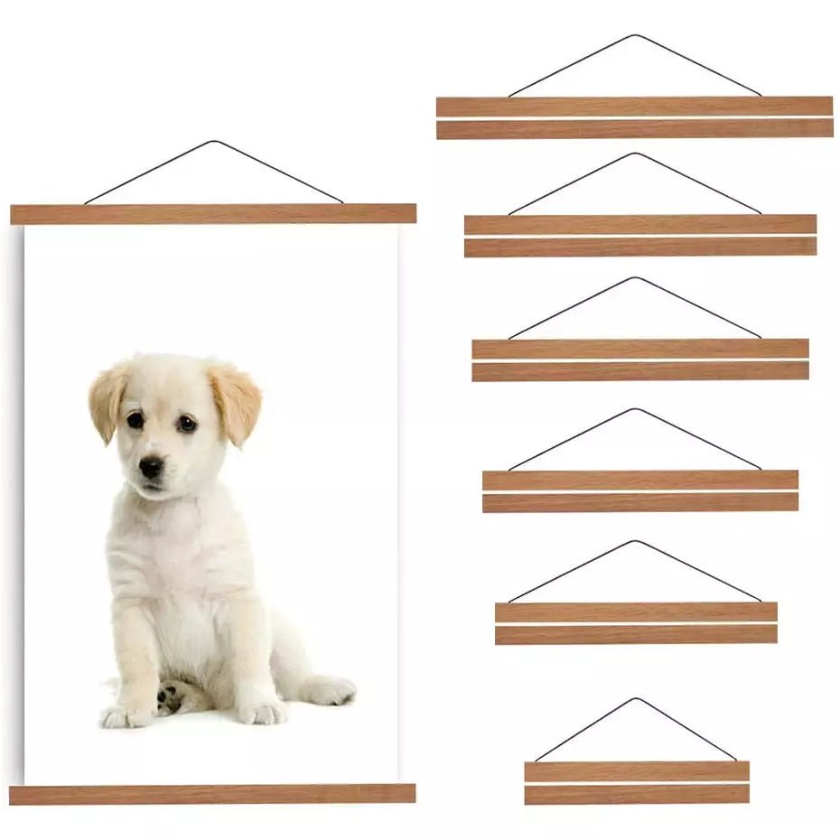 Cadre Magnétique Suspendu | BoisArts - Designix Cadres Tableaux Bois de teck 21cm