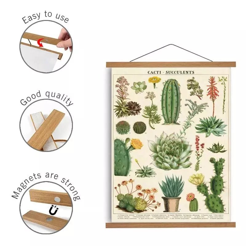 Cadre Photo Suspendu Magnétique | ArtFlex - Designix Cadres Tableaux Bois de Teck 21cm