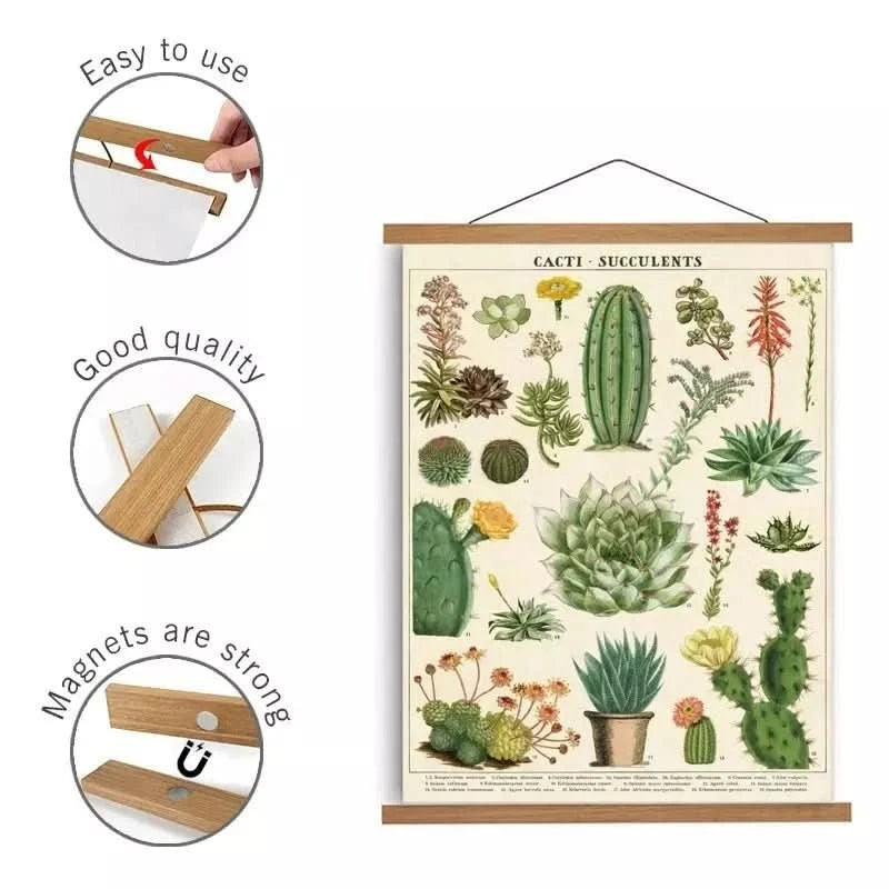 Cadre Photo Suspendu Magnétique | ArtFlex - Designix Cadres Tableaux Bois de Teck 21cm