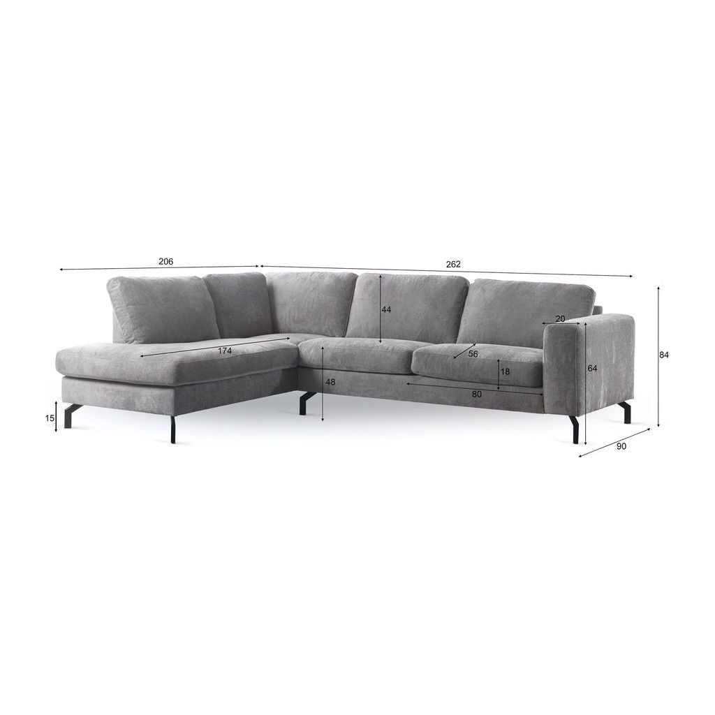 Canapé 3 Places Gris Angle Gauche | Zen - Designix Canapés