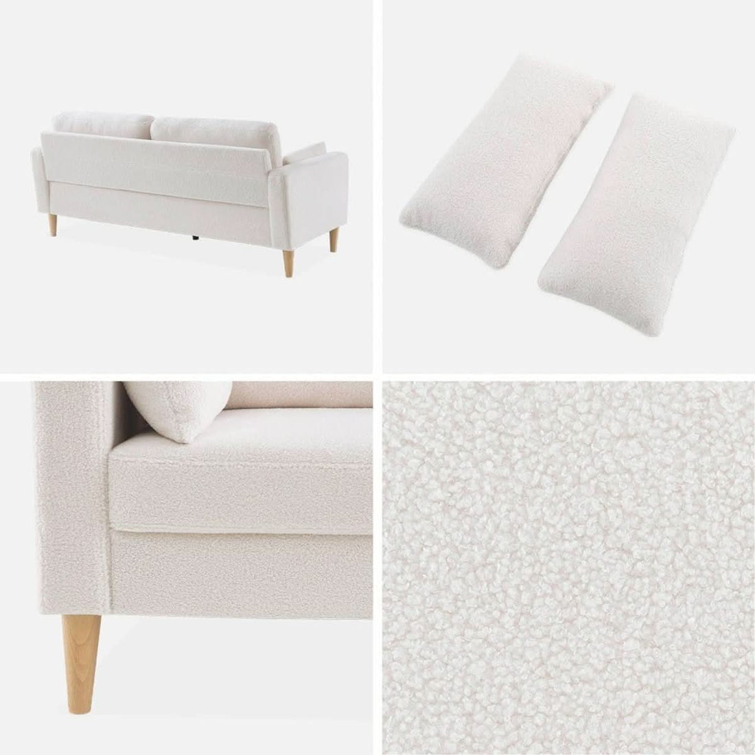 Canapé 3 places Scandinave Bouclettes | Confort Épure