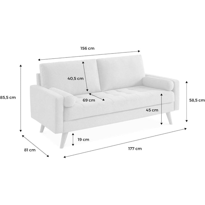 Canapé 3 places Scandinave gris | Confort Moderne - Designix Canapés Gris Clair