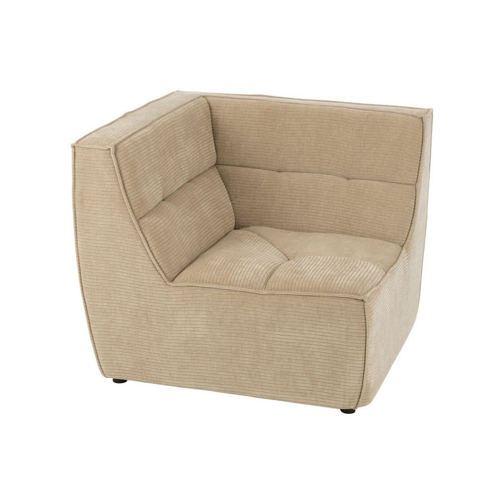 Canapé Angle Beige Foncé Bois | Miro - Designix Canapés