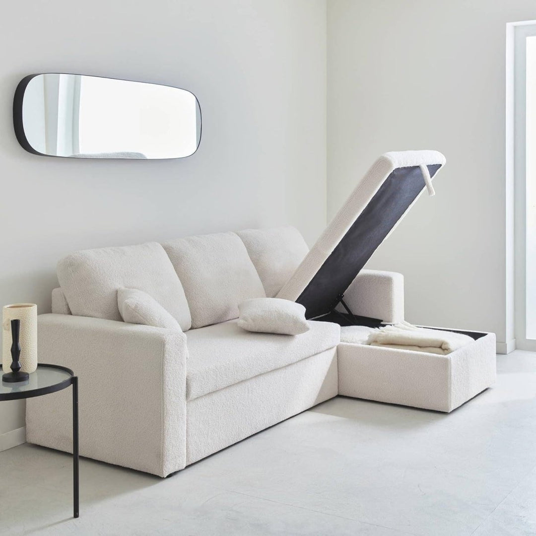 Canapé Angle Convertible Bouclettes | Drift - Designix Canapés
