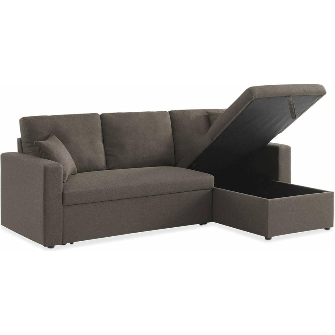 Canapé Angle Tissu Convertible Marron | Sophistication - Designix Canapés Marron