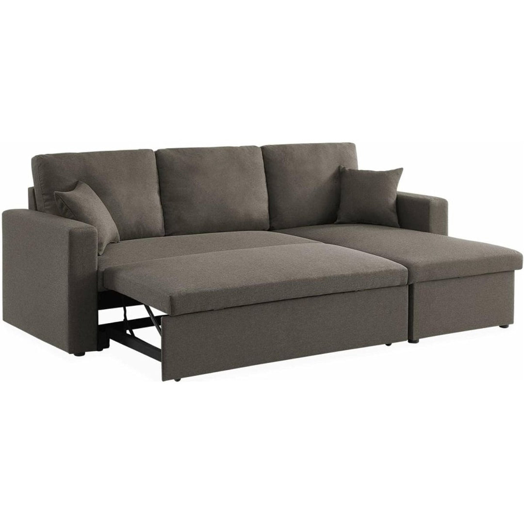 Canapé Angle Tissu Convertible Marron | Sophistication - Designix Canapés Marron