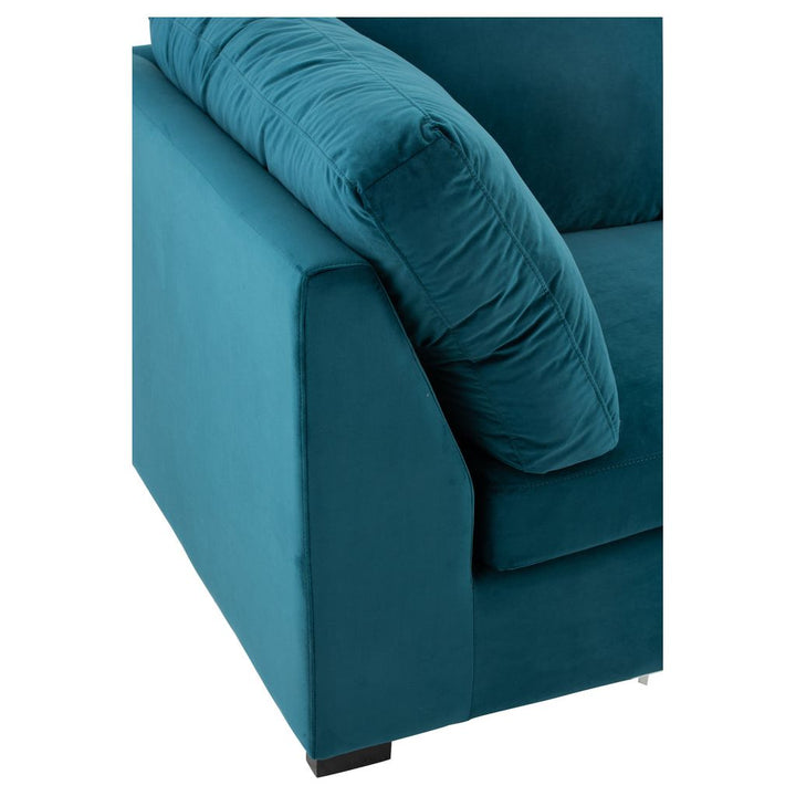 Canapé Angle Velours Bleu | Qira - Designix Canapés