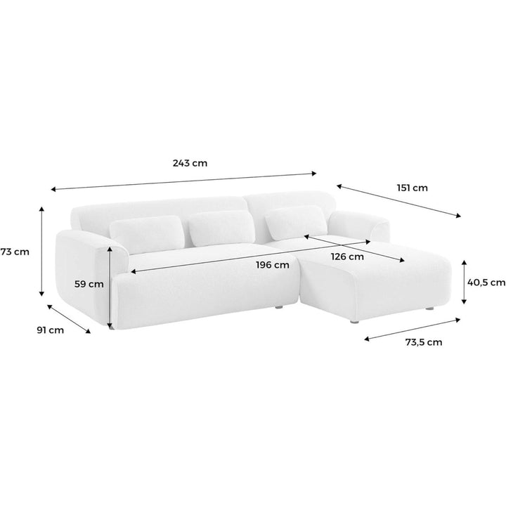 Canapé Angle Velours Côtelé | Azure - Designix Canapés