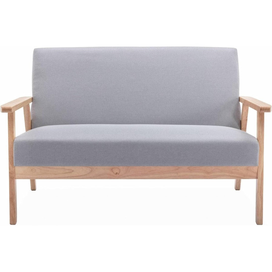 Canapé Banquette Gris Clair Bois et Tissu | Nordic - Designix Banquette