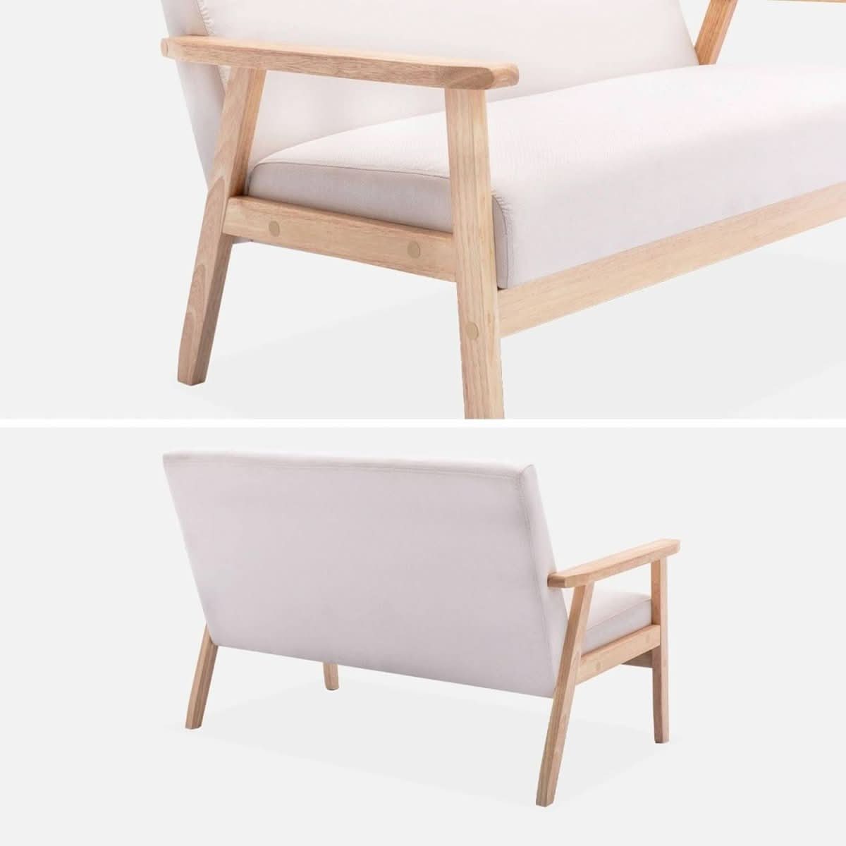 Canapé Banquette Scandinave Vintage Crème | Medina - Designix Banquette