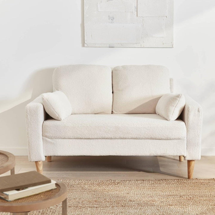 Canapé Bouclettes Scandinave Blanc Cassé | Twine - Designix Canapés