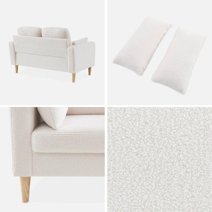 Canapé Bouclettes Scandinave Blanc Cassé | Twine - Designix Canapés