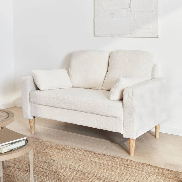 Canapé Bouclettes Scandinave Blanc Cassé | Twine - Designix Canapés