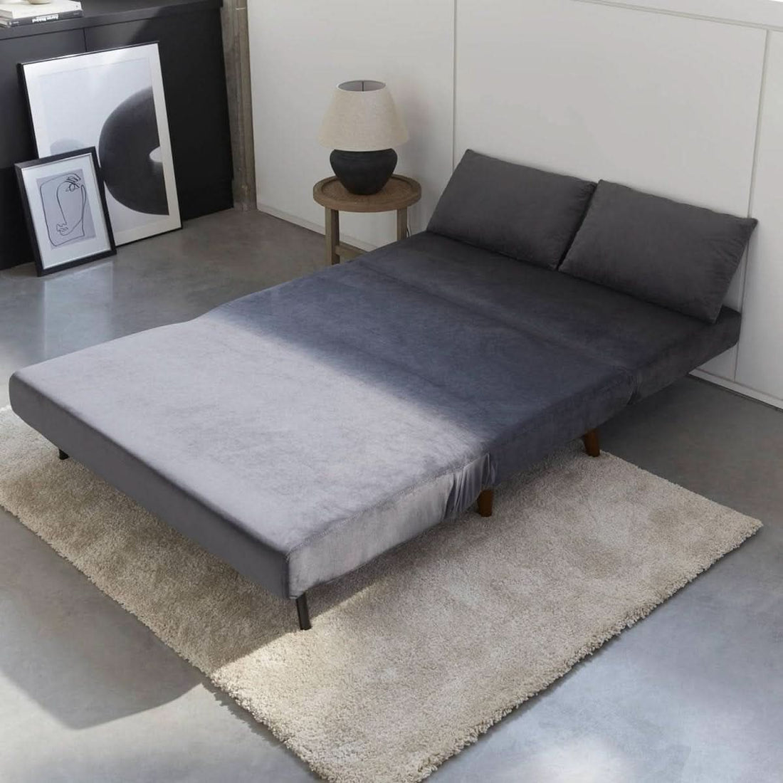 Canapé Convertible 2 Places Gris | Arbor