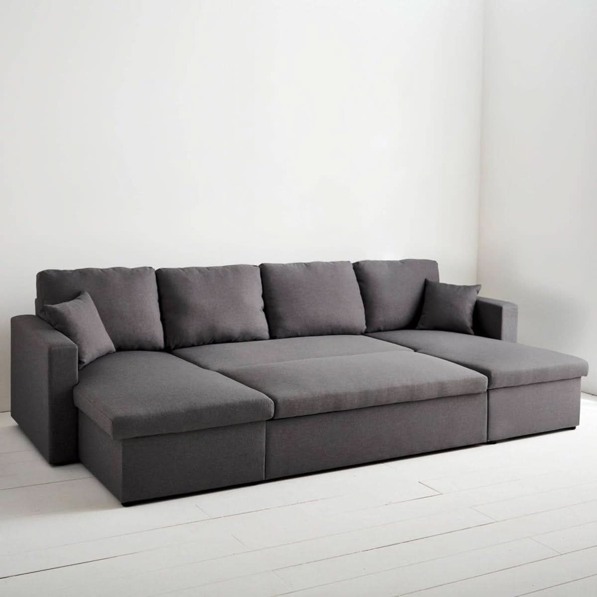 Canapé Convertible Gris Rangement | Apex - Designix Canapés