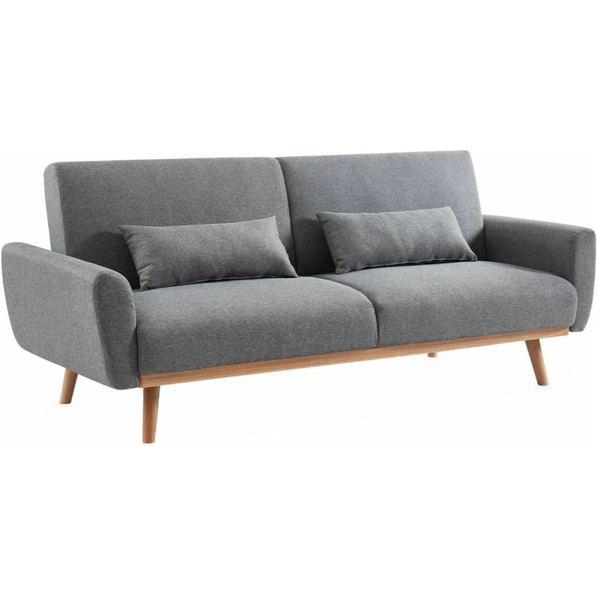 Canapé Convertible Scandinave Bois | Pivot - Designix Canapés Gris Clair