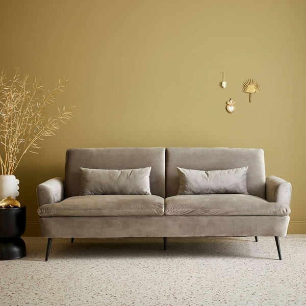 Canapé Convertible Velours Gris | Breeze