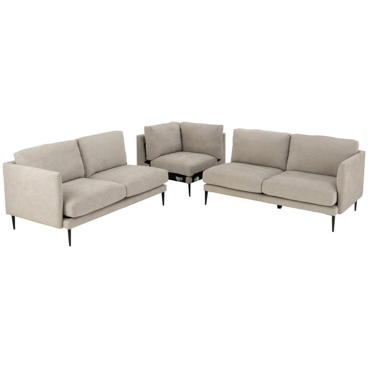 Canapé Gris Textile Partie Gauche | Qilo - Designix Canapés
