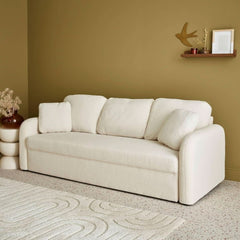 Canapé Scandinave 3 Places Bouclette Blanc | Épure