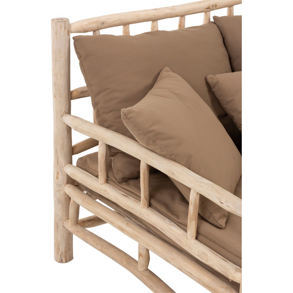 Canapé Teck 3 Places Naturel | Gora - Designix Canapés
