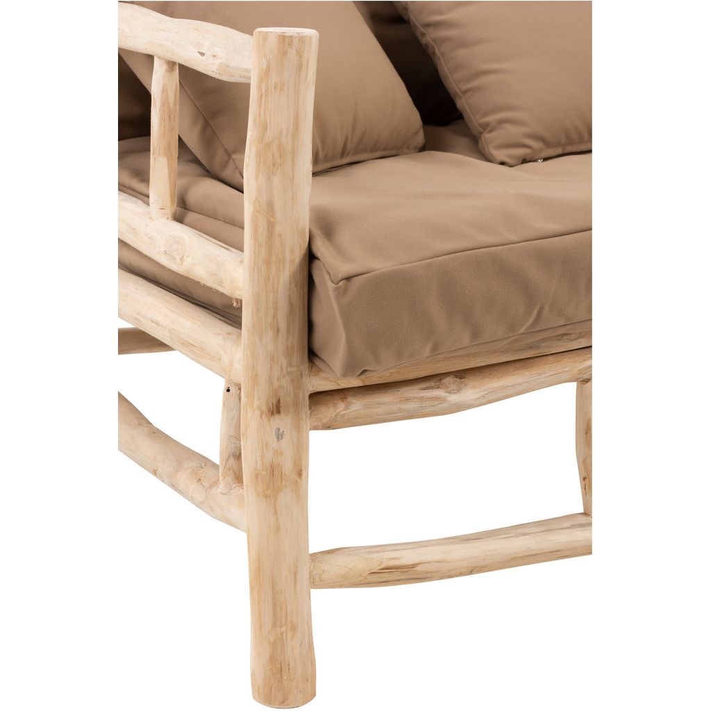Canapé Teck 3 Places Naturel | Gora - Designix Canapés