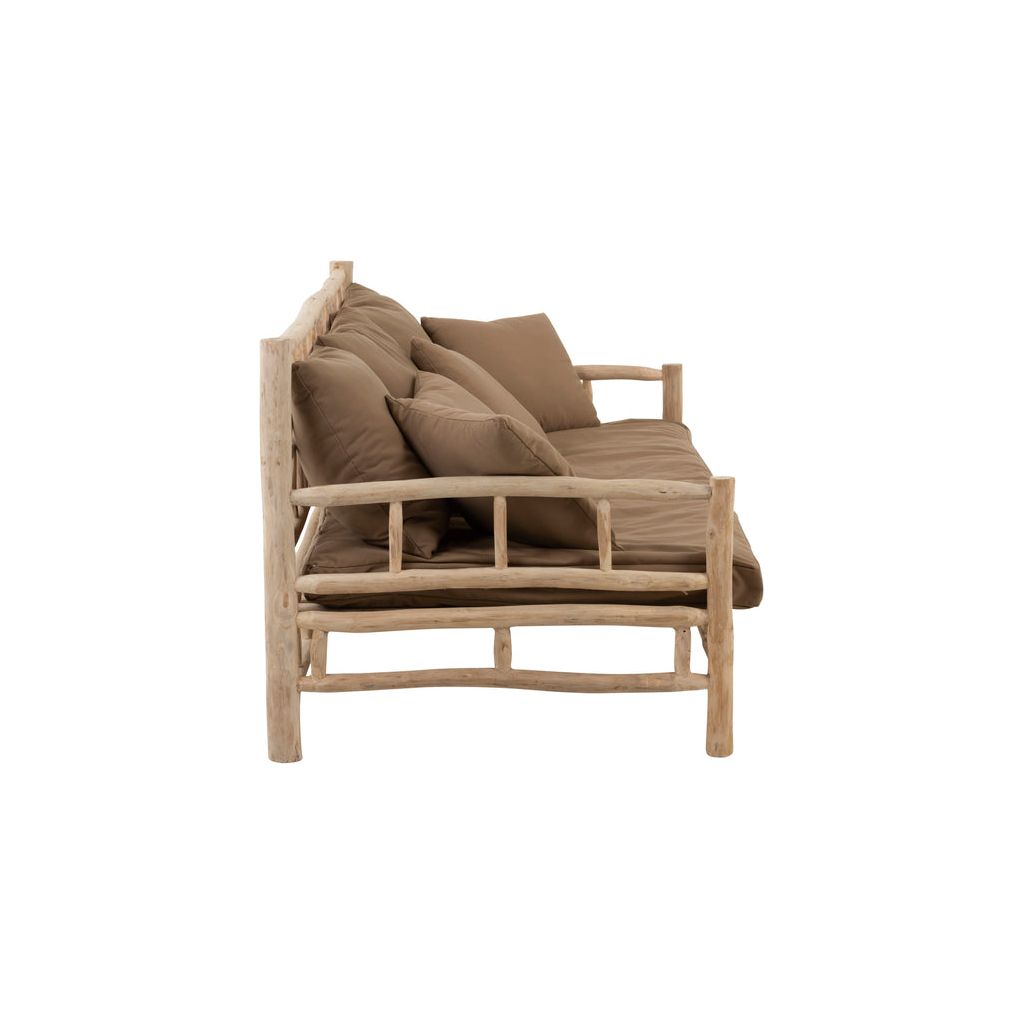 Canapé Teck 3 Places Naturel | Gora - Designix Canapés