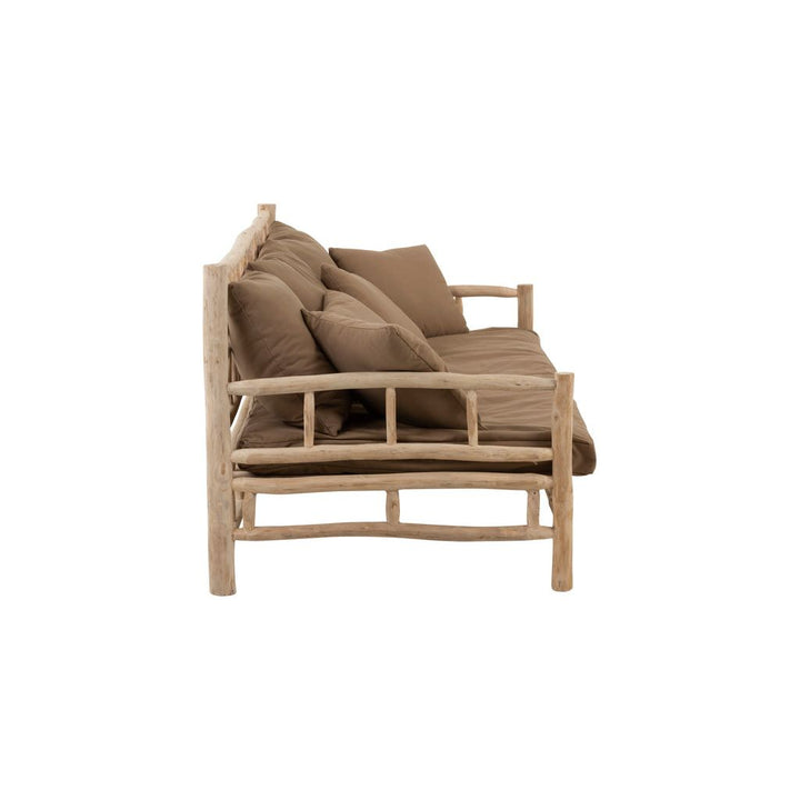 Canapé Teck 3 Places Naturel | Gora - Designix Canapés
