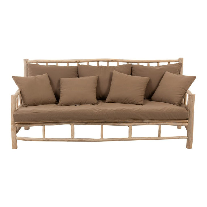Canapé Teck 3 Places Naturel | Gora - Designix Canapés