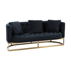 Canapé Velours 2 Personnes Anthracite | Nial