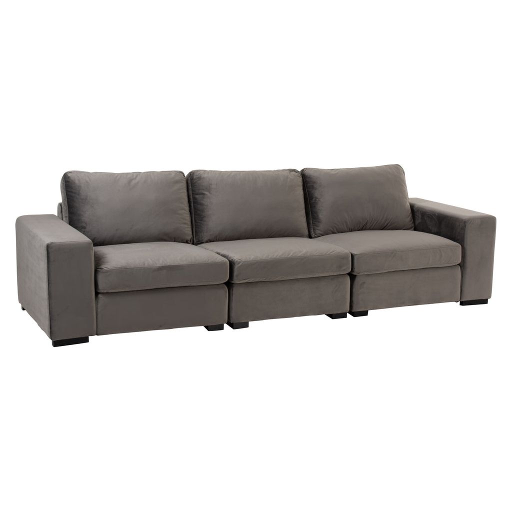 Canapé Velours Gris 2 Places | Pora - Designix Canapés