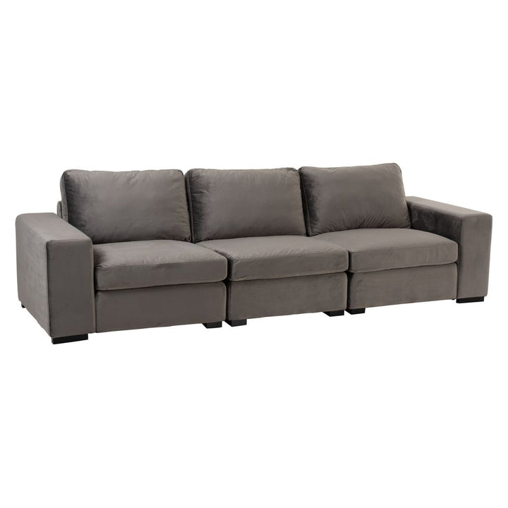 Canapé Velours Gris 2 Places | Pora - Designix Canapés