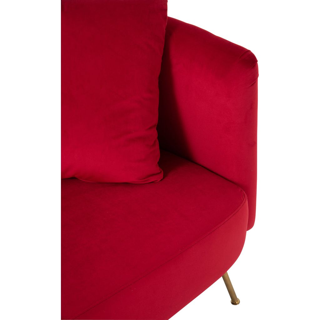 Canapé Velours Rouge 2 Personnes | Ylia - Designix Canapés