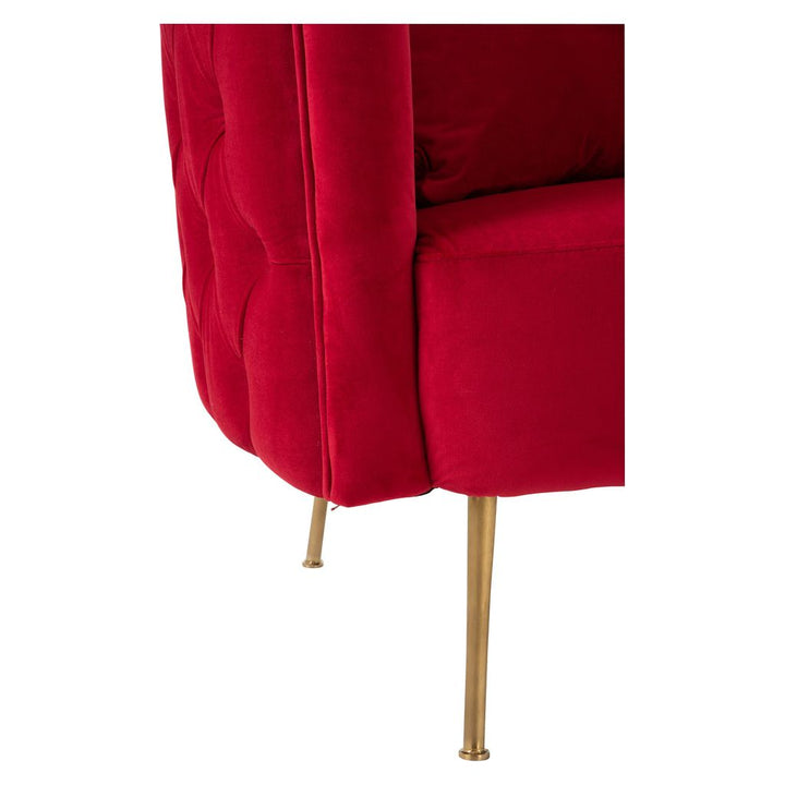 Canapé Velours Rouge 2 Personnes | Ylia - Designix Canapés