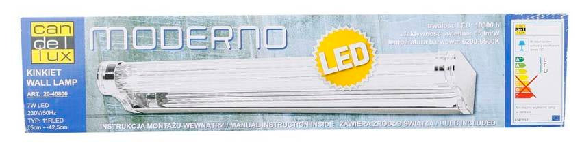 Applique murale LED Moderno chromée, L 42,5 cm