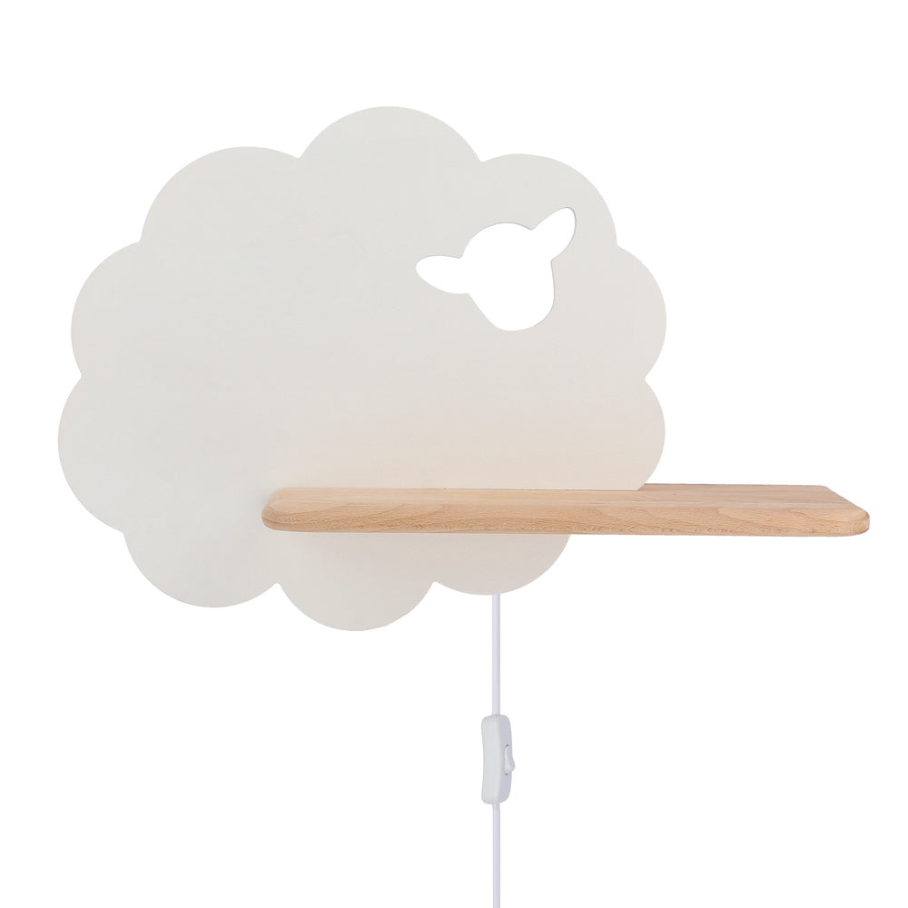 Applique murale LED Sheep pour chambre d'enfant blanche, bois (réf. 21-85139)