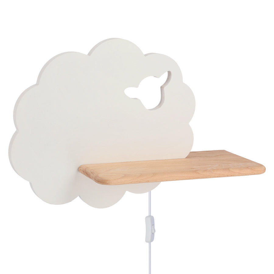 Applique murale LED Sheep pour chambre d'enfant blanche, bois (réf. 21-85139)