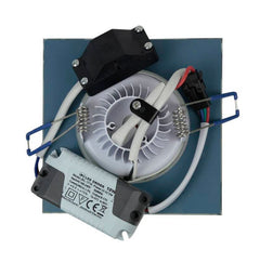 Spot encastrable LED SSP-22 à anneau LED carré blanc et transparent, verre