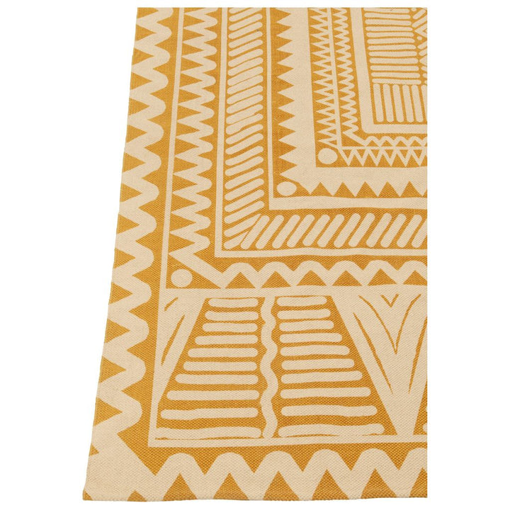 Tapis Bali en coton blanc/ocre | Designix -     - https://designix.fr