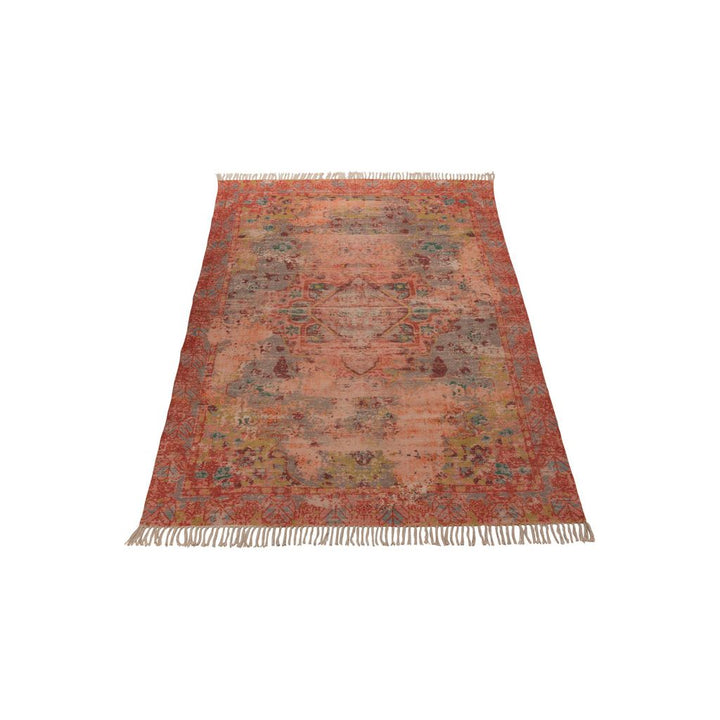 Tapis à motif oriental en coton corail | Designix -     - https://designix.fr