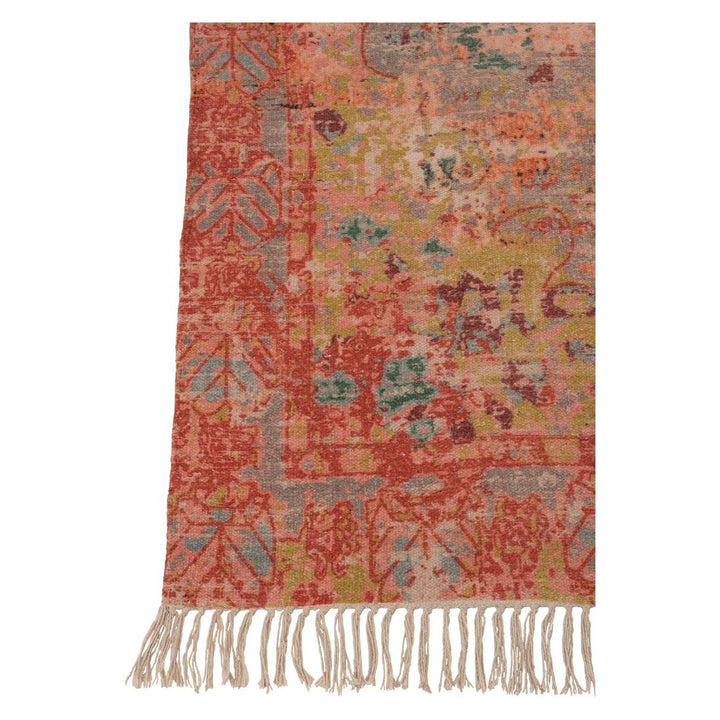 Tapis à motif oriental en coton corail | Designix -     - https://designix.fr