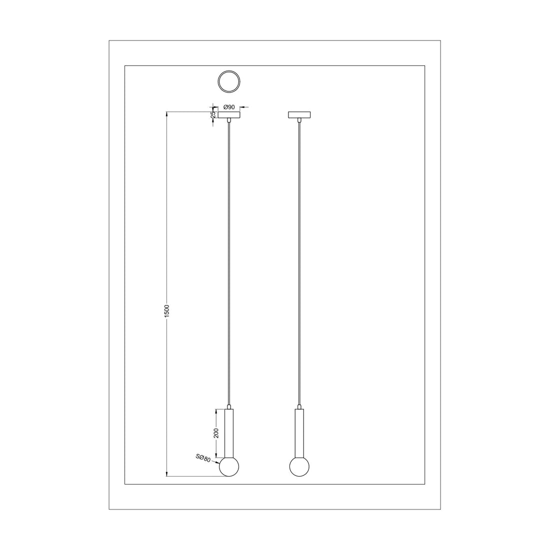Suspension luminaire | Freya Noire